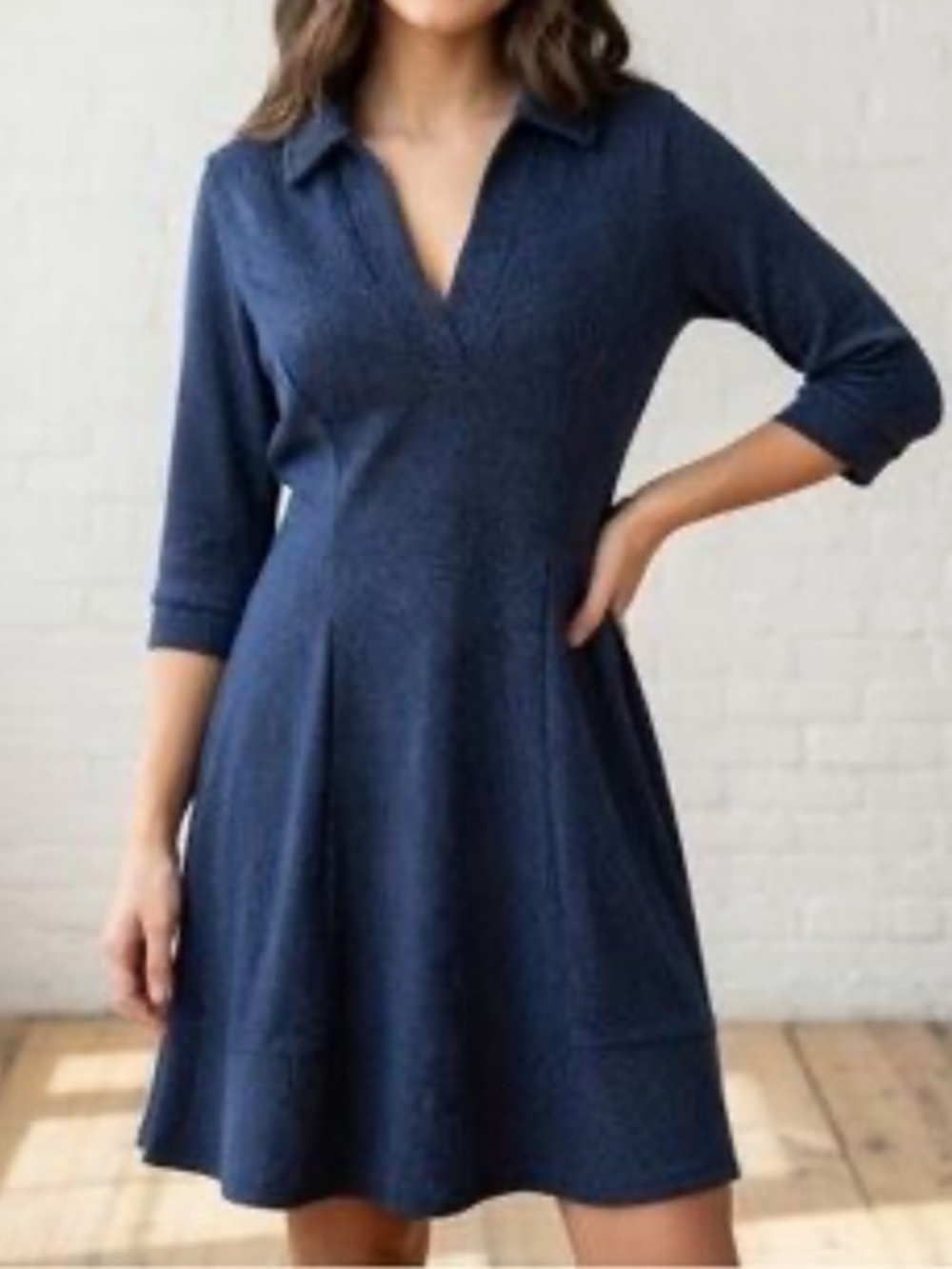 White House black market blue fit n flare dress